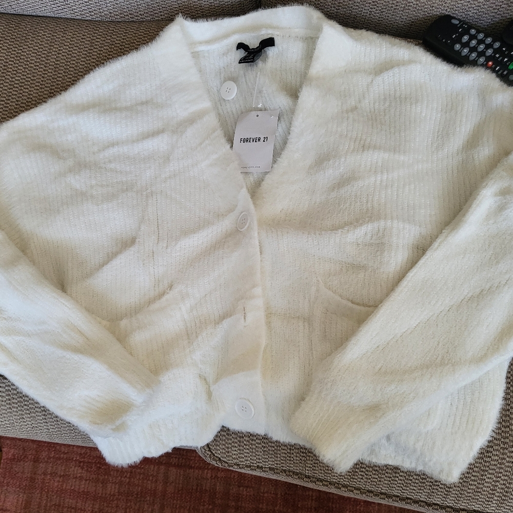 Forever 21 Women's White Cardigan